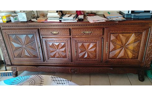 enfilade style néo-basque 4 portes 2 tiroirs en chêne