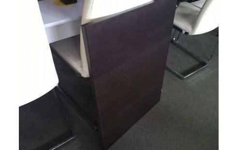 TABLE NOIRE MODERNE 130X80 + 1 ALLONGE