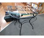 CONSOLE Demi lune verre metal manque 1ventouse