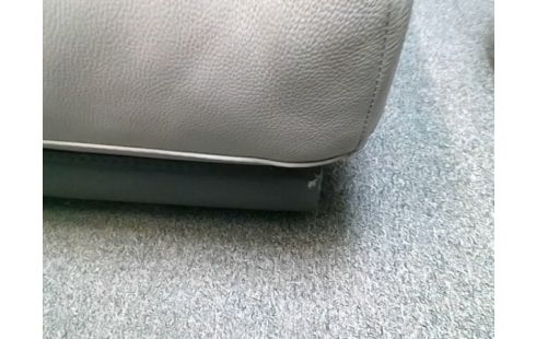 CANAPE D'ANGLE CUIR GRIS (QLQS TRACES USURE)