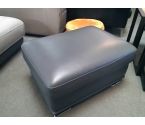 POUF CUIR GRIS FONCE