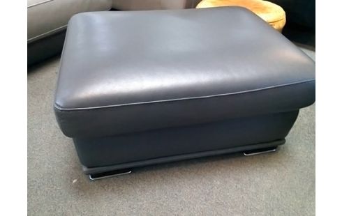 POUF CUIR GRIS FONCE